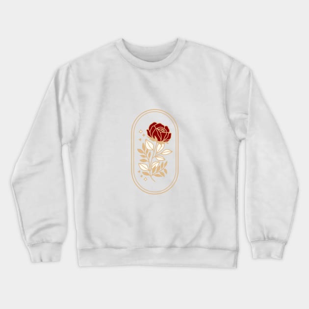 Rose Flower Emblem Crewneck Sweatshirt by thecolorblooms